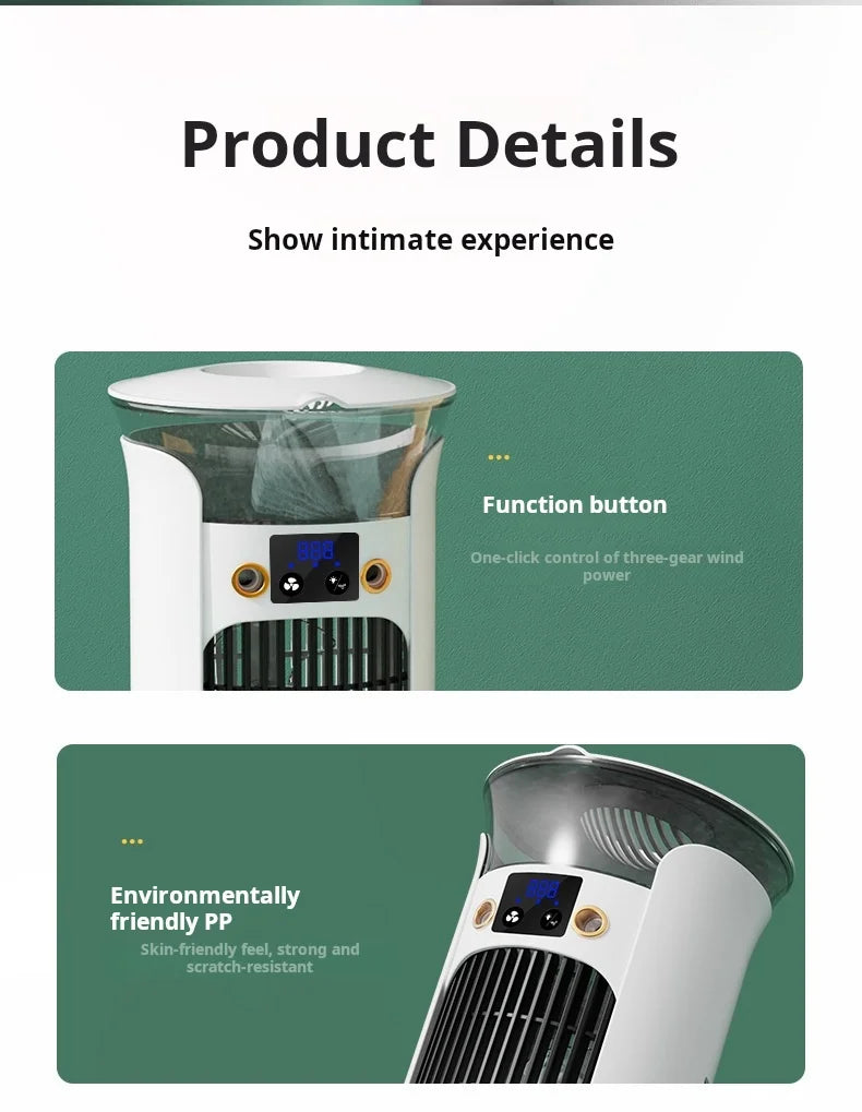 Portable Desktop Cold Air Fan USB Mini Home Use Multi-Function Air Conditioner Fan for Personal Cooling