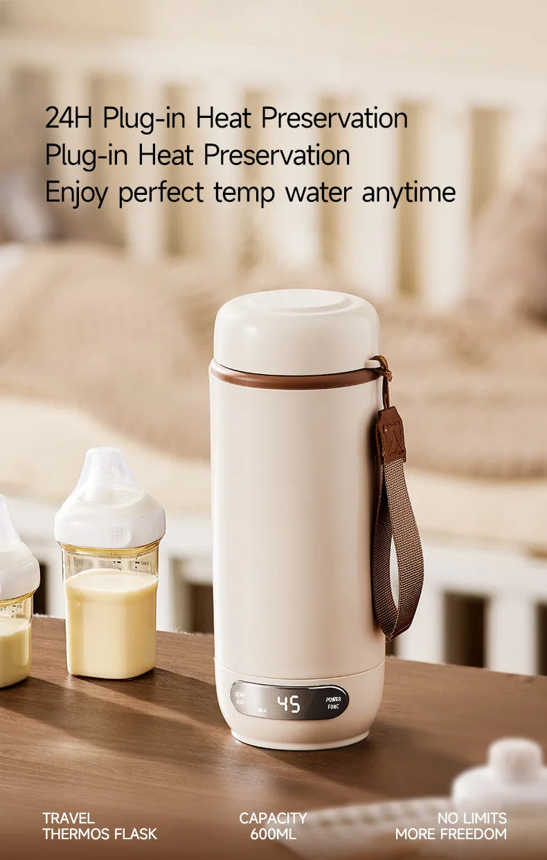 Electric Kettle Portable 600ml Travel Heating Touch Screen Intelligent Adjustable Temperature Thermal Cup