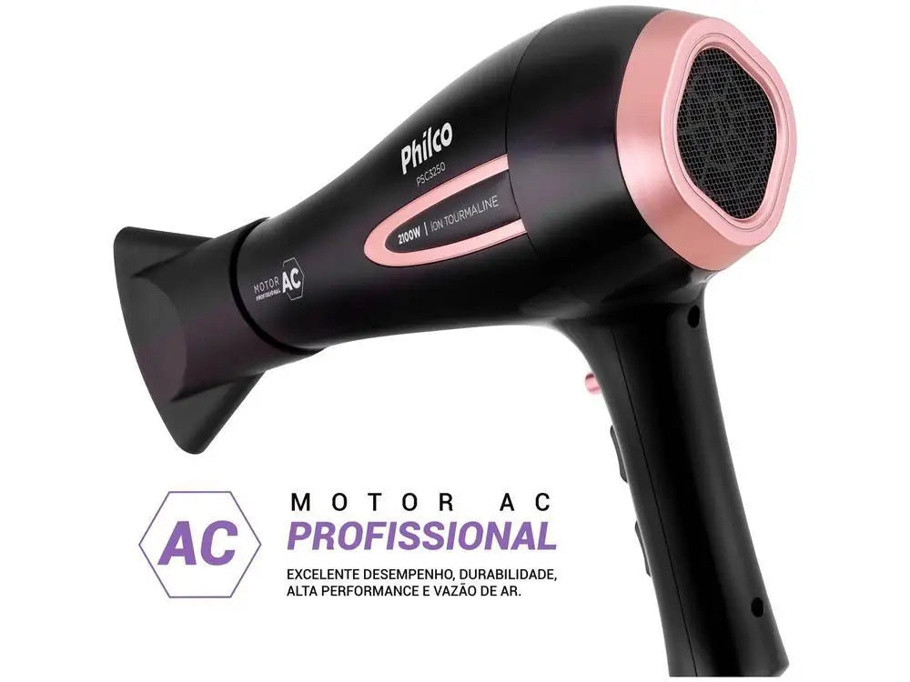 Philco Tourmaline Black Ion Hair Dryer 2100W 2 Speeds PSA3250 - 220V