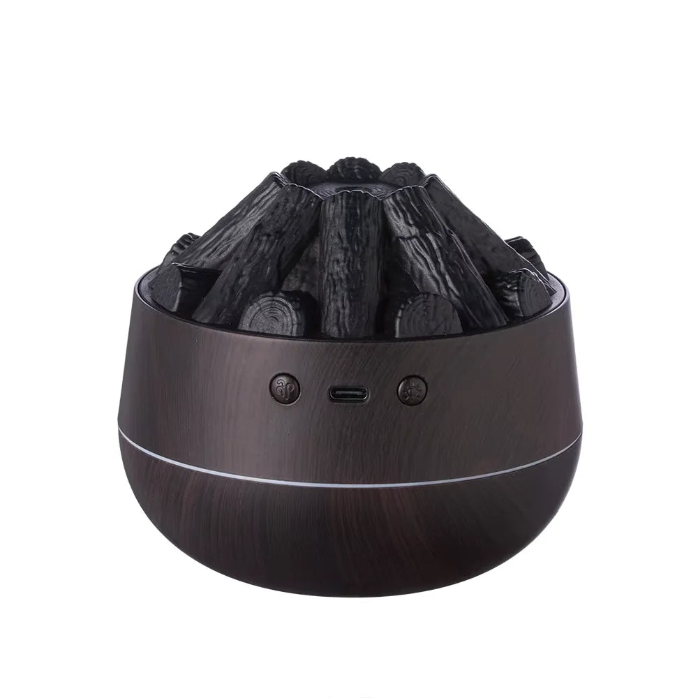 2026 Simulation Flame Cool Mist Humidifier 300ml Ultrasonic w/ Night Light, Silent Desktop for Bedroom Office Home