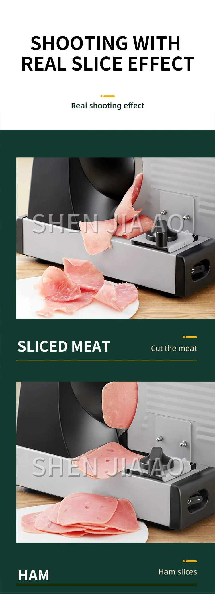 801 Electric meat Slicer 200W Household Fruit and Mutton Slicer machine Toast Bread Slice 1-15mm Thickness Adjustable