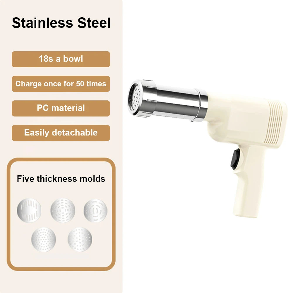 Automatic Noodle Maker Cordless Electric Pasta Extruder 5 Molds USB Charging Utility Kitchen Gadget