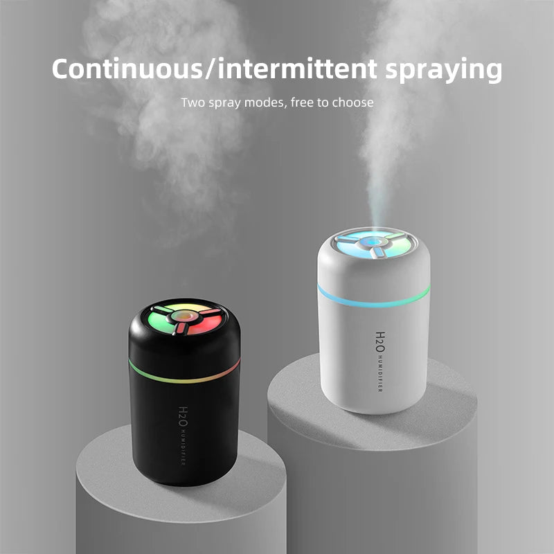 2025 New Portable Colorful Humidifier for Car Home USB Mini Air Humidifier with LED Night Light Silent Ultrasonic Humidifier