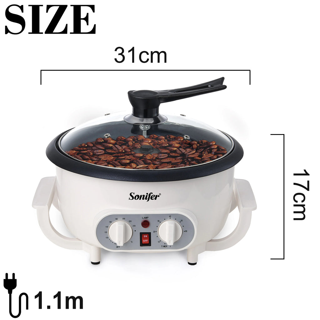 Electric Coffee Bean Roaster Coffee Baked Peanut Beans Baking Stove Popcorn Make Dryer Roasting Machine Grain Drying Sonifer