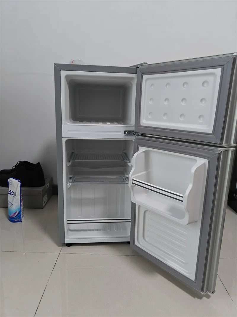 Energy Saving Refrigerator with Double Doors Small Refrigerator Home Dormitory Rental Room Freezer Refrigeration Mini Bar Fridge
