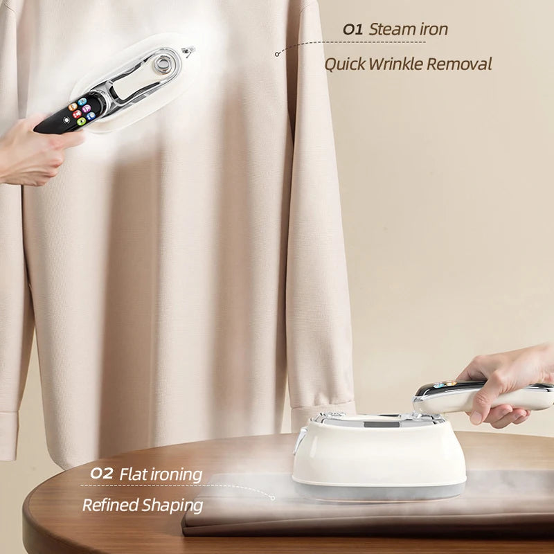 EU Handheld Steam Iron 2026 New Smart LED Digital Display Home Travel Portable Steam Iron 1200W High Power Handheld Hanging Iron