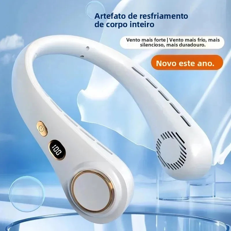 H9 Portable Neck Fan Essential for Home Travel Life Lazy Person's Hanging Neck Fan Compact Personal Cooling Device