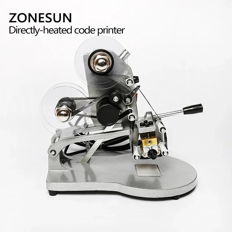 ZONESUN ZS-DY8 Manual Date Code Printer – Batch Number, Expiry & Production Date Coding Machine with A-Z Characters Ribbon