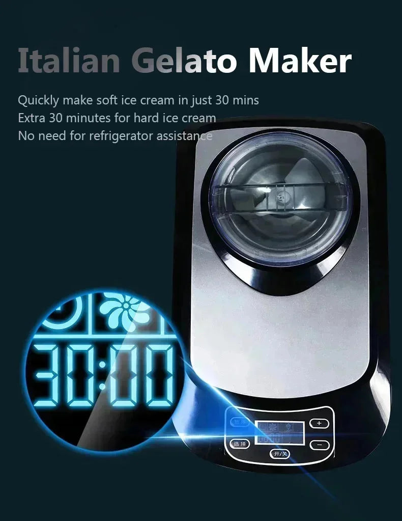 220V 140W Intelligent Automatic Commercial Ice Cream Maker Soft Hard Adjustable Thermostat Keep Cold Household Gelato Machine