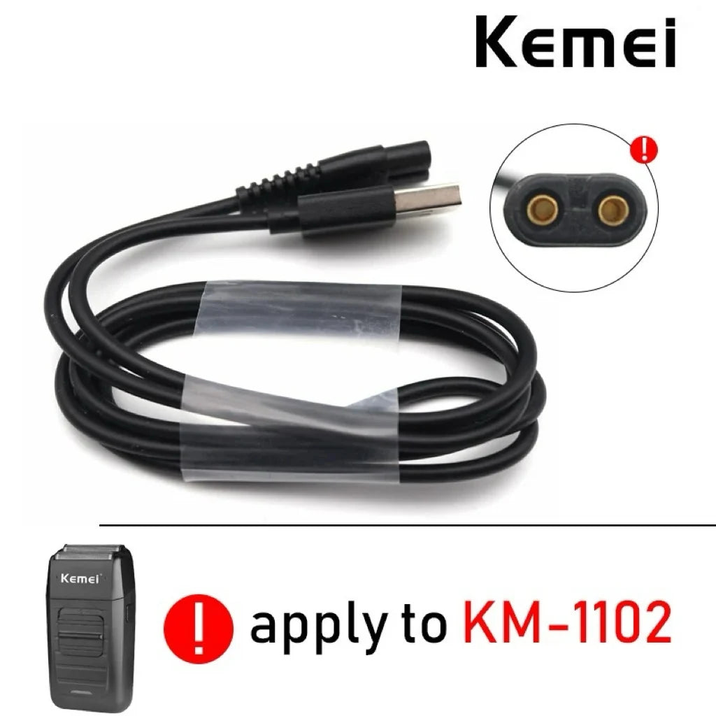 For Kemei KM-1102 Original USB Power Charger Cable Professional Hair Clipper Hair Trimmer Accessories EU Plug