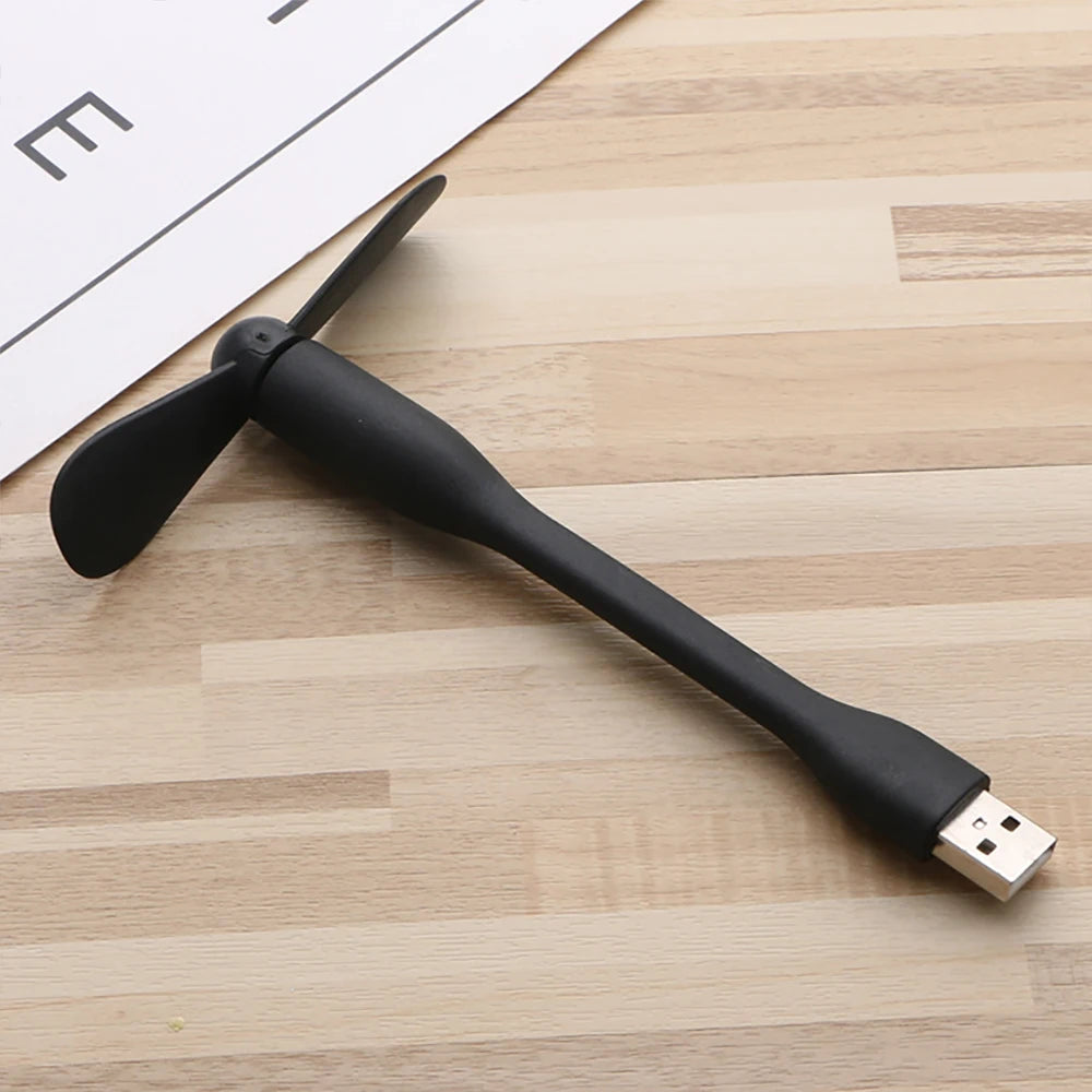 USB Small Fan Flexible Bendable Fan For Power Bank Laptop PC AC Charger Portable Hand Cool Mini Fan For Computer Summer Gadgets
