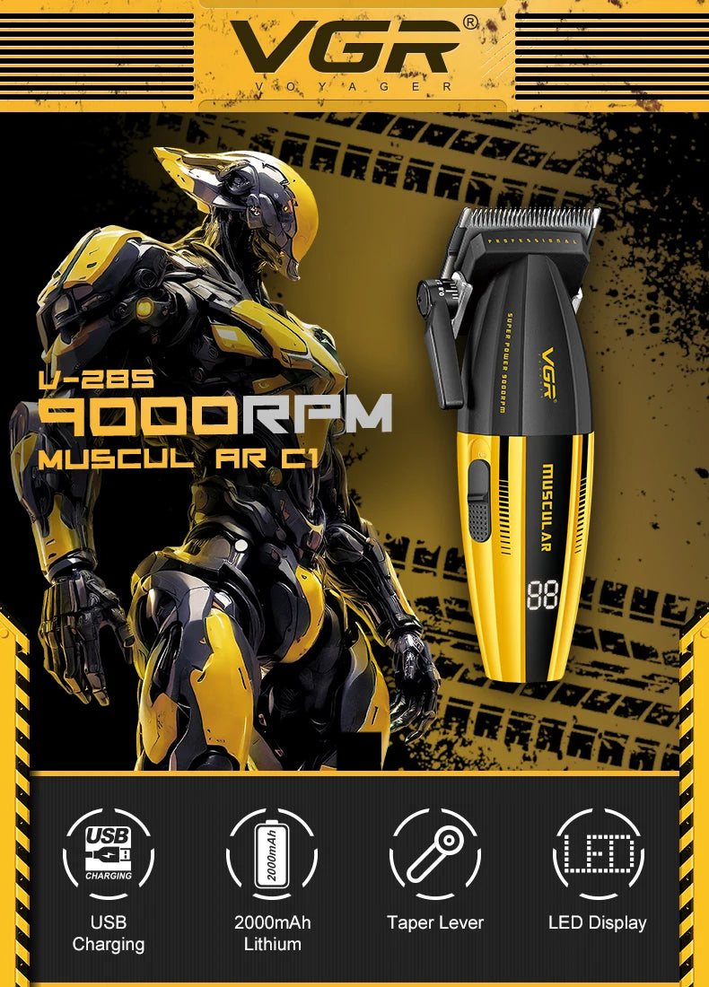 VGR Hair Clippers Professional Hair Trimmer Barber Clippers 9000 RPM Hair Cutting Machine Adjustable Trimmer for Men V-285 V-003