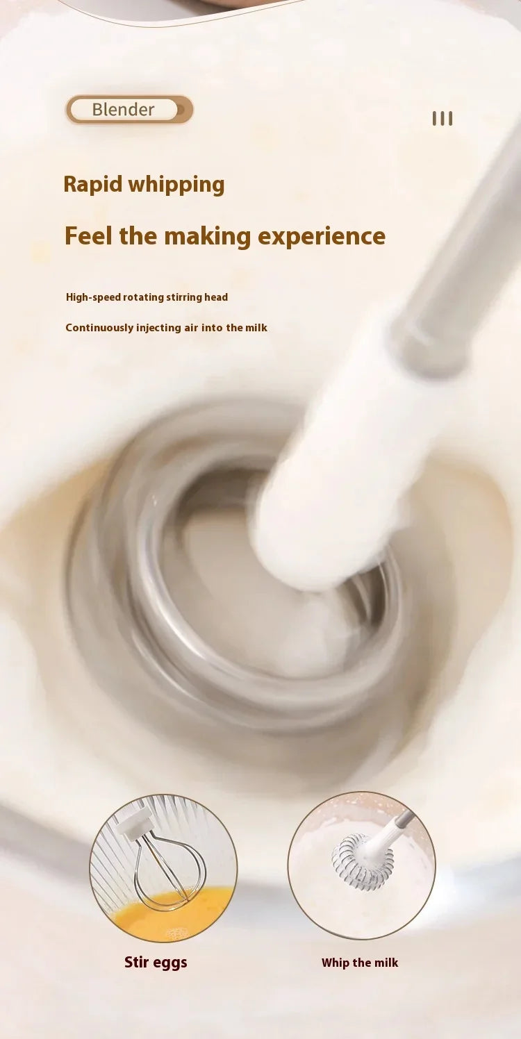 1ps Hot Selling Household Kitchen Small and Convenient Egg Beater Handheld Electric Charging Model Milk Frother Coffee Stirrer