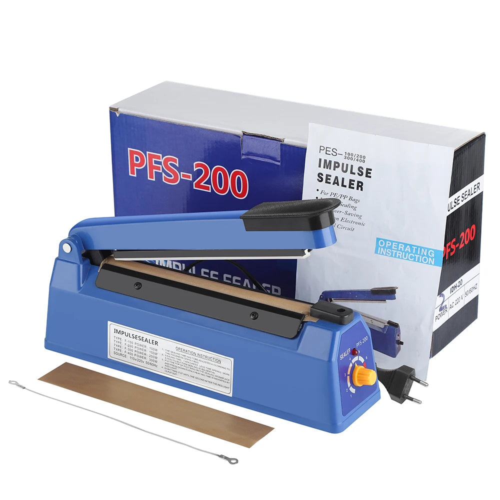 200mm Heat Sealing Machine Home Impulse Sealer Kitchen Food Vacuum Seal Kraft paper/Plastic Bag Meat/Candy/Fruit Storage 220V