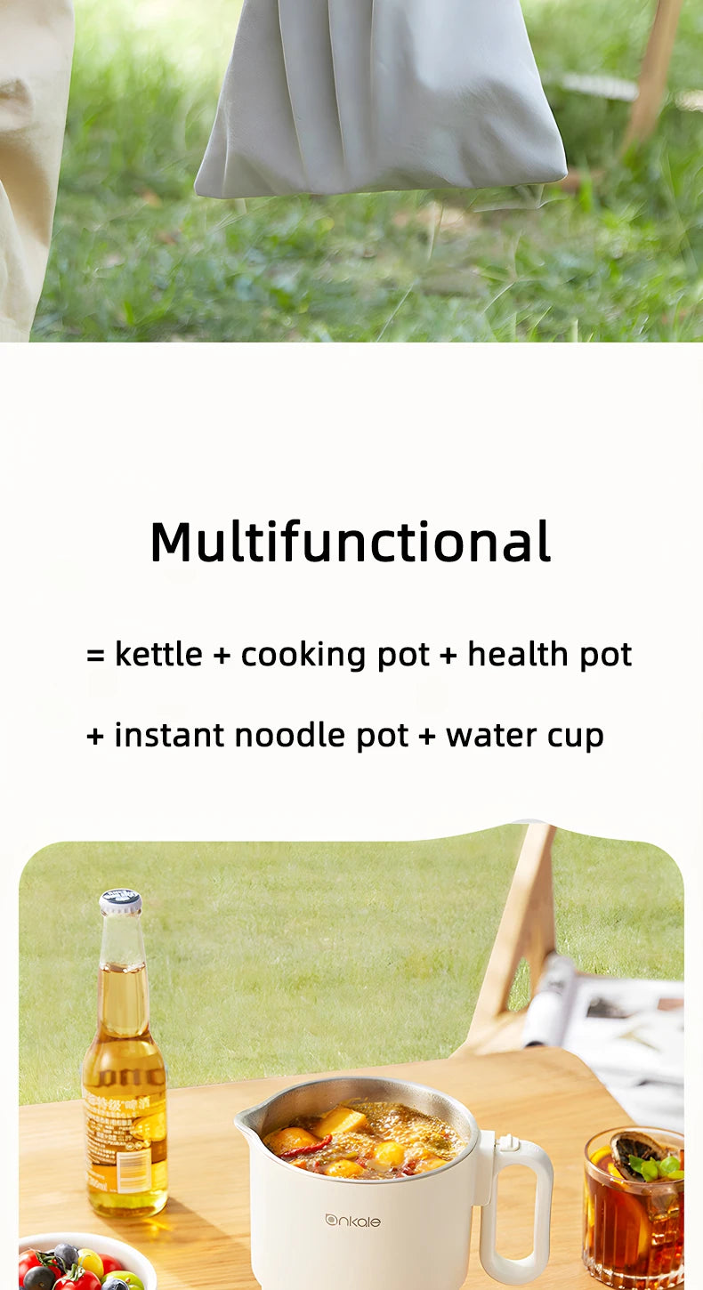 800ML Split-Type Foldable Electric Kettle Portable Travel Heating Cup with Adjustable Temperature 100V-240V Cooking Pot