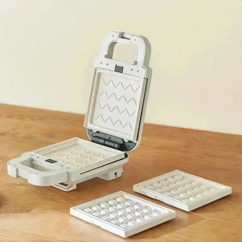 220V 600W Sandwich Machine Breakfast Machine Household Multi-functional Small Waffle Toaster Plus Waffle Plate