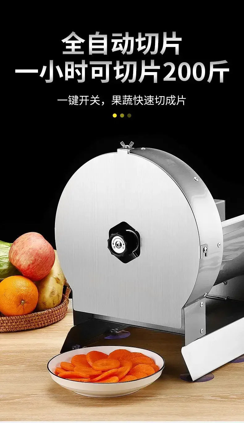 Reliable Commercial Fully Automatic Multifunctional Stainless Steel Electric Slicer for Cutting Vegetables  slicing machine