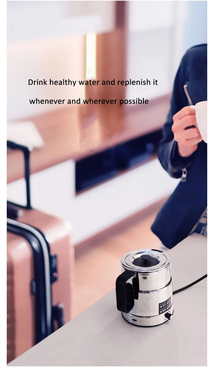 110V/220V Folding Electric Kettle Switchable Voltage Kettle Travel Portable Pot 304 Stainless Steel Adjustable Temperature Pot