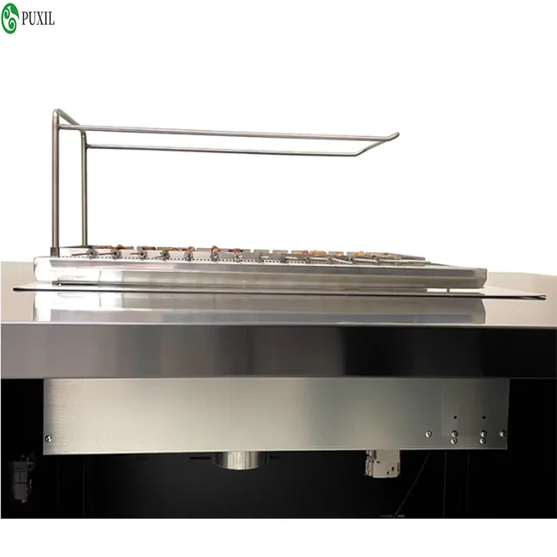 Automatic BBQ Grill Charcoal BBQ Machine Push-Pull Electric Lifting Charcoal Box Barbecue Skewer Grill Commercial Skewer Machine