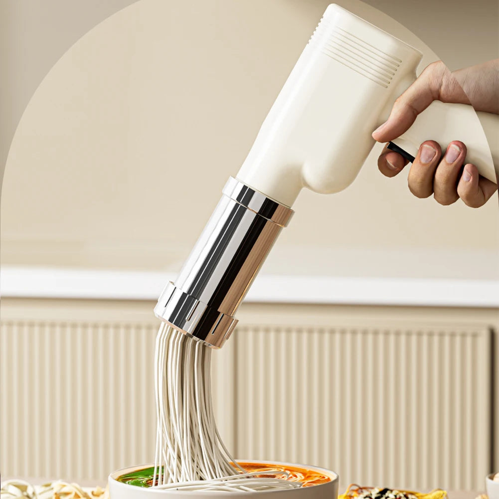 Automatic Noodle Maker Cordless Electric Pasta Extruder 5 Molds USB Charging Utility Kitchen Gadget