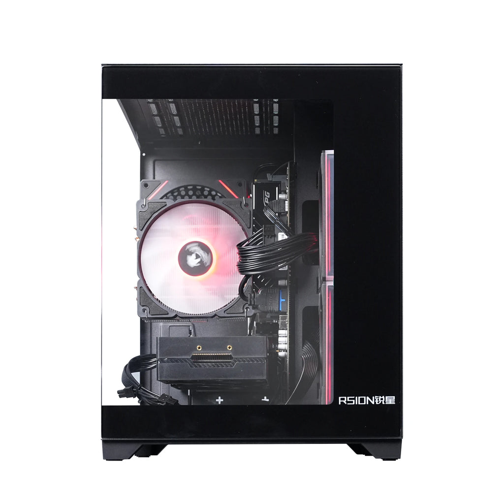 RSION Gaming PC Sea View Room AMD R5 5600 CPU RTX5060 32G RAM 1TB SSD Desktop Game Computer Assembled PC Gamer Full