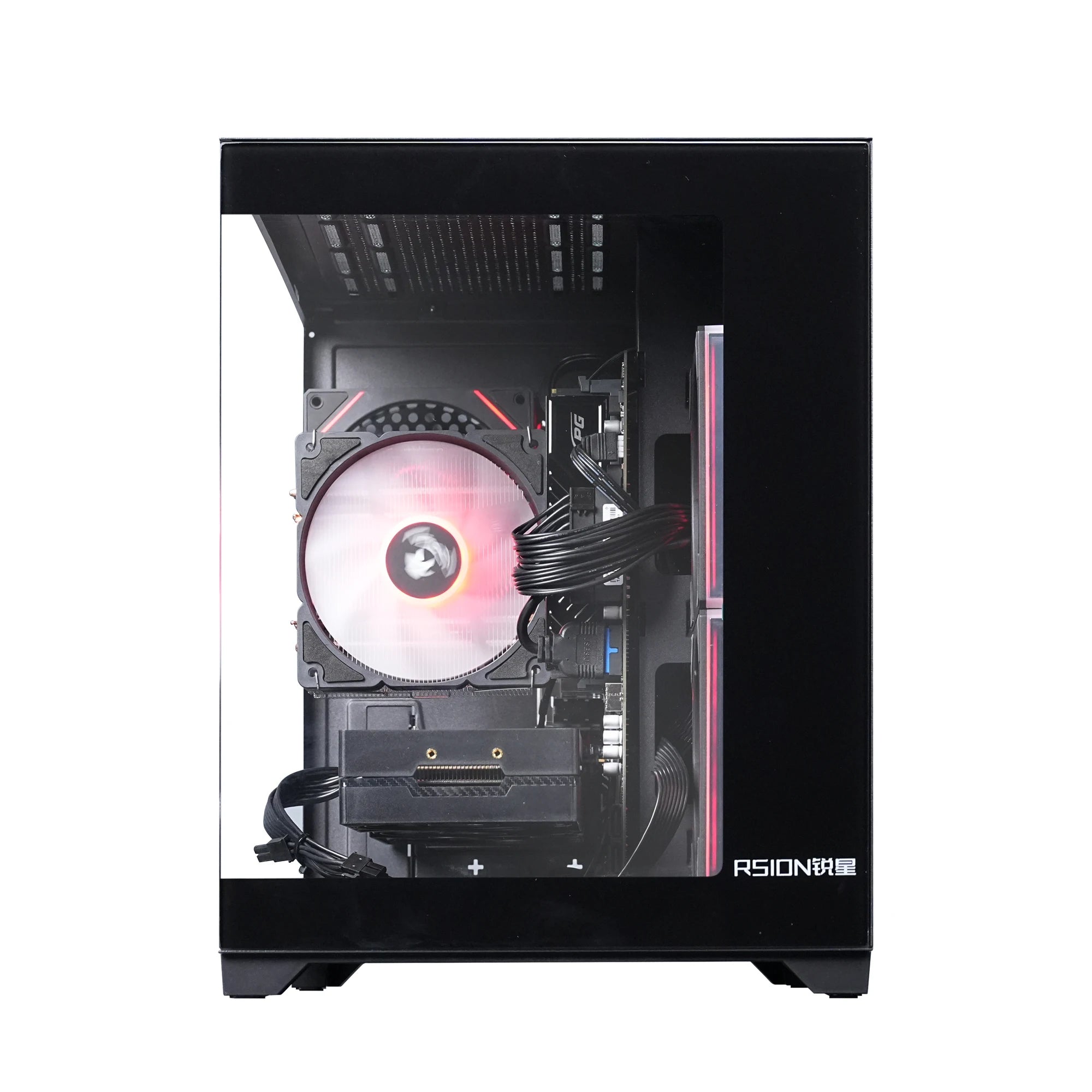 RSION Gaming PC Sea View Room AMD R5 5600 CPU RTX5060 32G RAM 1TB SSD Desktop Game Computer Assembled PC Gamer Full