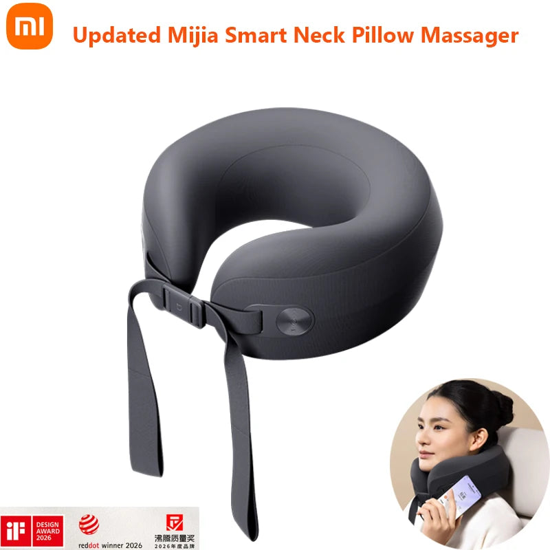 Updated Xiaomi Mijia Smart Neck Pillow Massager Brushless Motor Shoulder Neck Integrated Massage Hot Compress for Mi Home APP