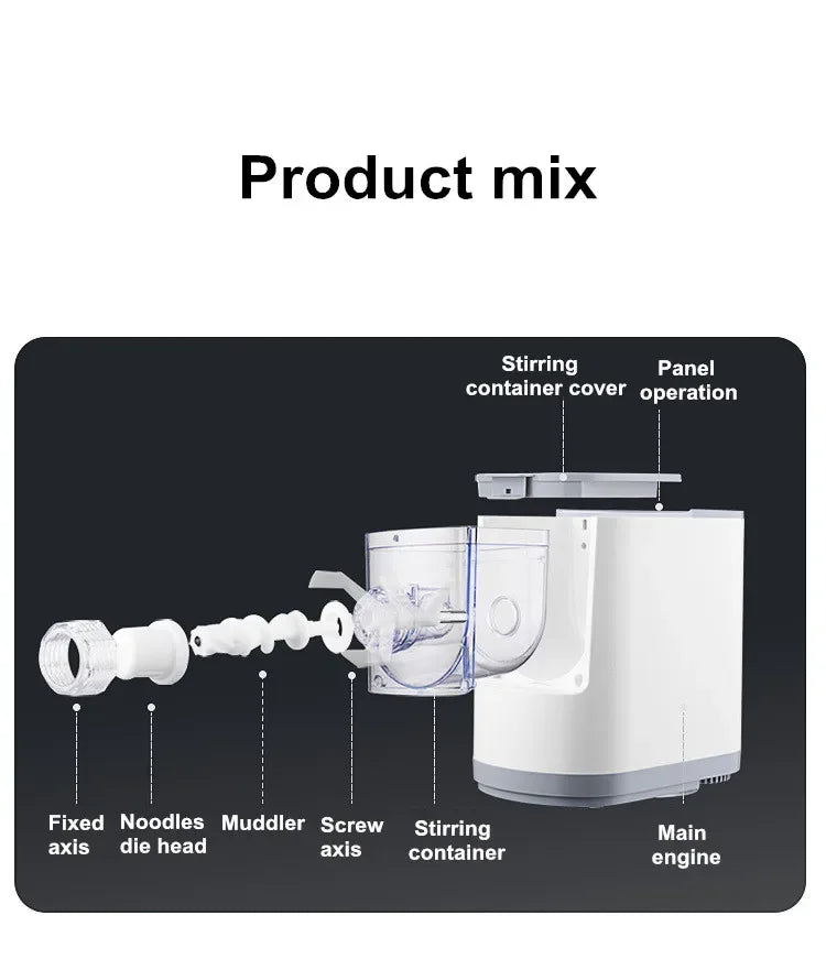 Automatic Pasta Maker Household Pasta Noodle Maker Dumpling Intelligent Noodle Making Machine Electric Dough Mixer 13 Molds