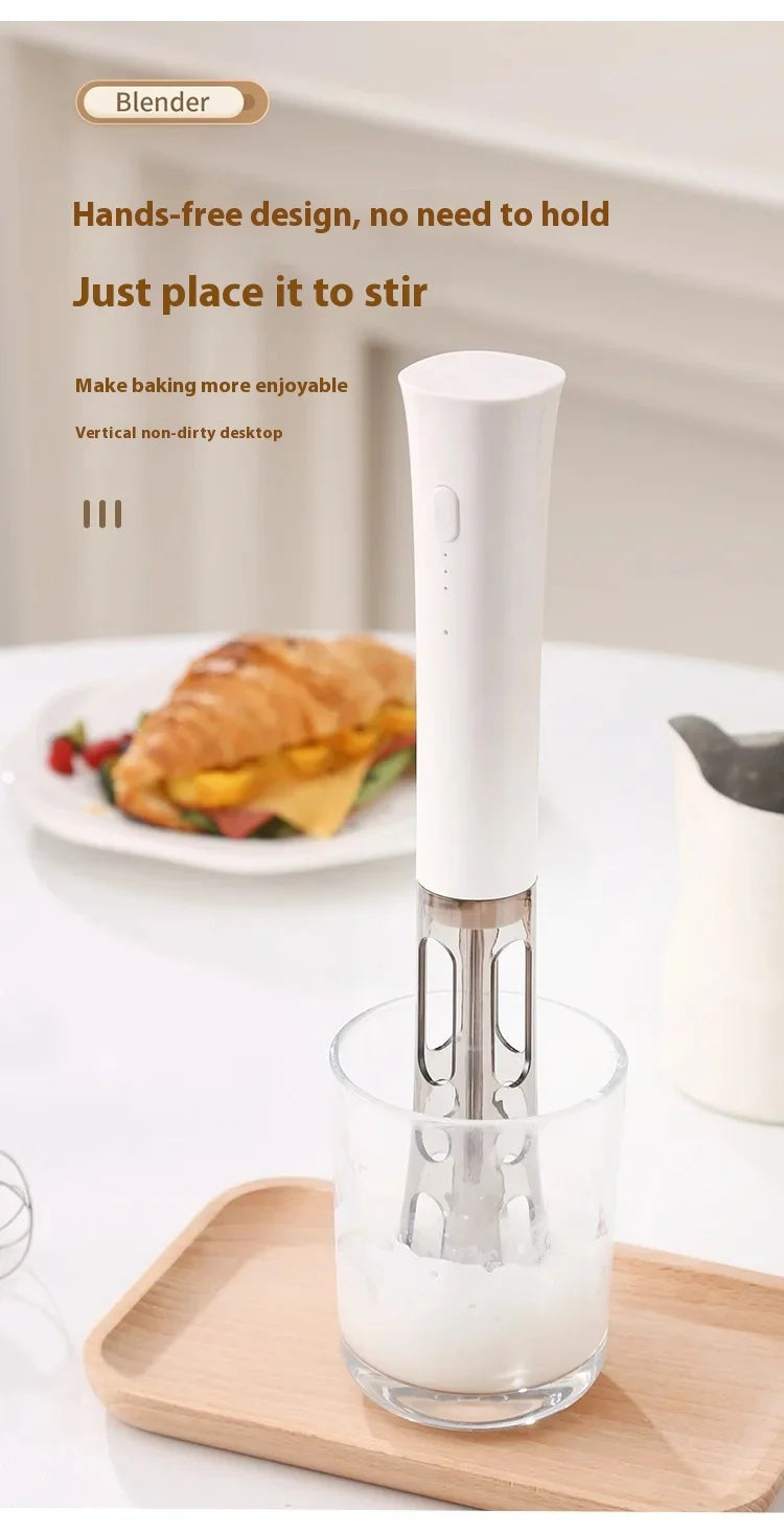 1ps Hot Selling Household Kitchen Small and Convenient Egg Beater Handheld Electric Charging Model Milk Frother Coffee Stirrer