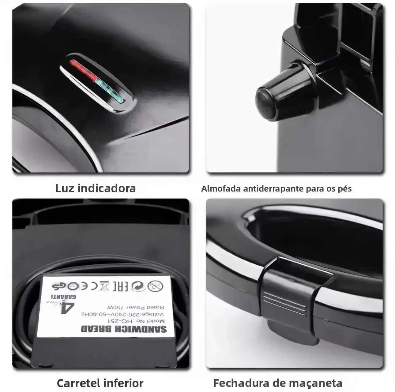 110V Household Sandwich Machine 750W Waffle Sandwich Maker Smiling Face Cute Toast Bread Machine Double-sided Heating Frying Pan