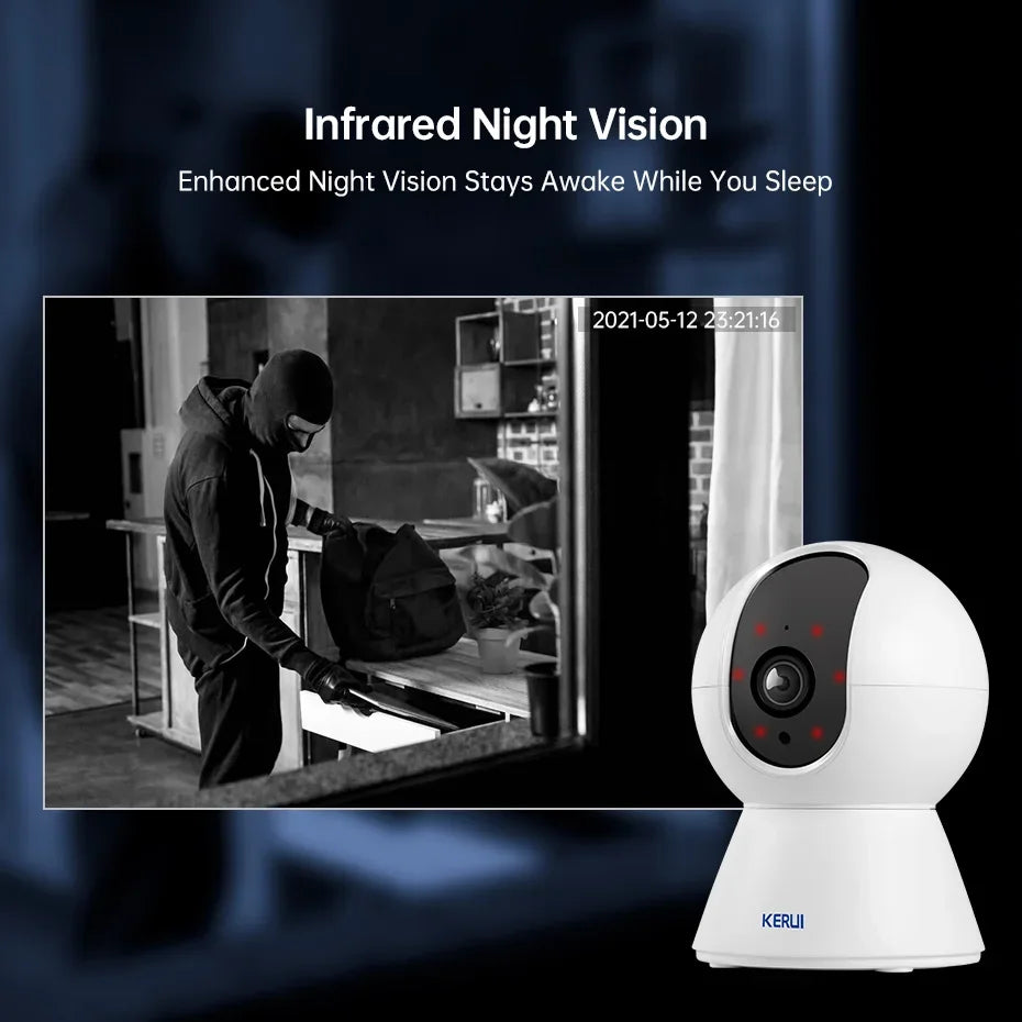 KERUI 5MP 8MP 4K HD WiFi IP Camera Indoor Wireless Security Home CCTV Surveillance Camera Works With Tuya Smart Auto Tracking