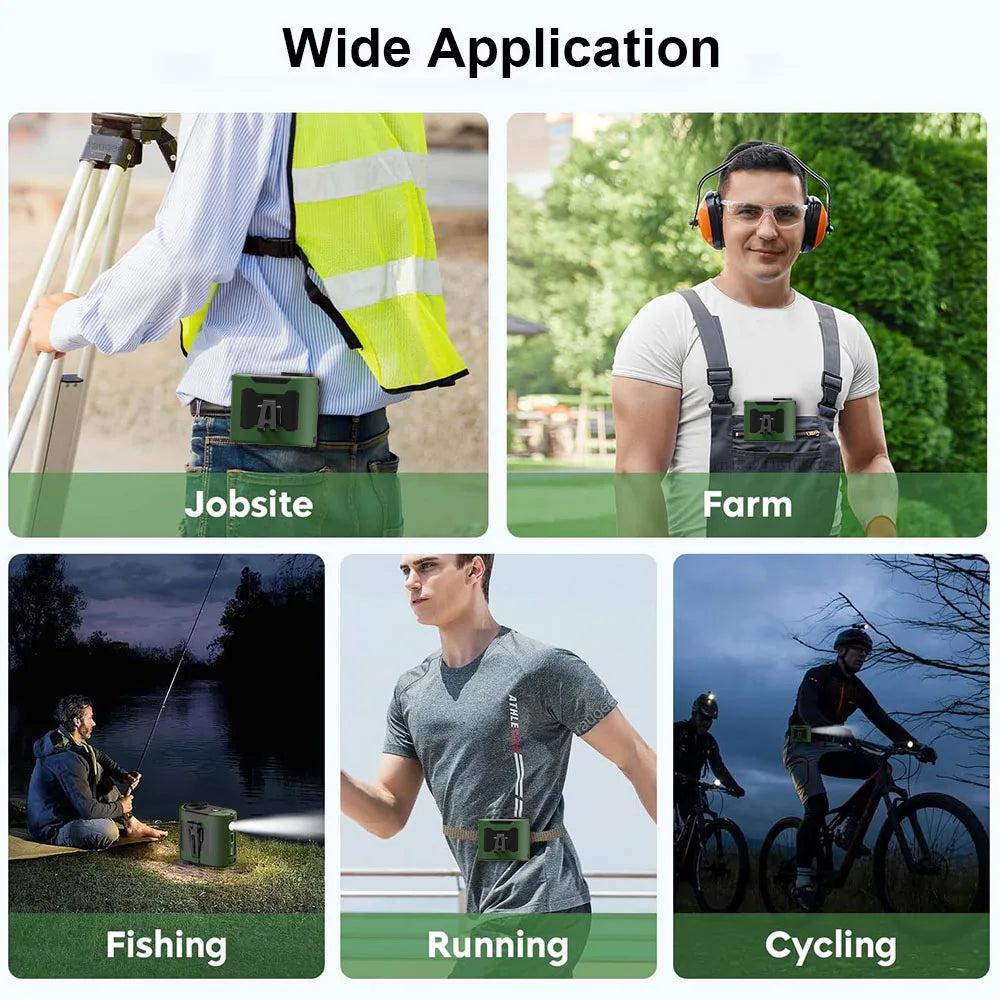 Portable Waist Fan Mini Waist Clip Fan USB Rechargeable Portable Hanging Neck Fan Wireless Outdoor Waist Fan for Camping Travel