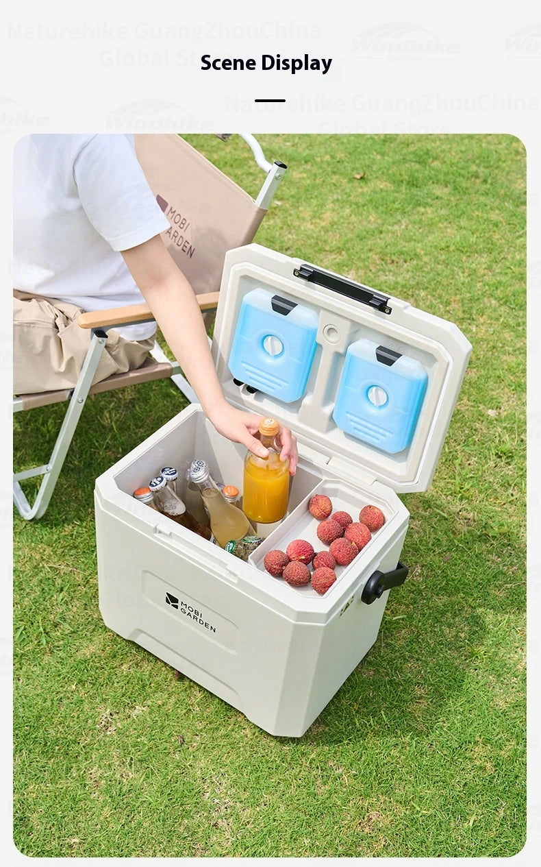 MOBI GARDEN 22L/16L/5L Insulation Ice Box Portable Camping Outdoor Picnic Fresh Food Grade Car Refrigerator Freezer Cooler Box