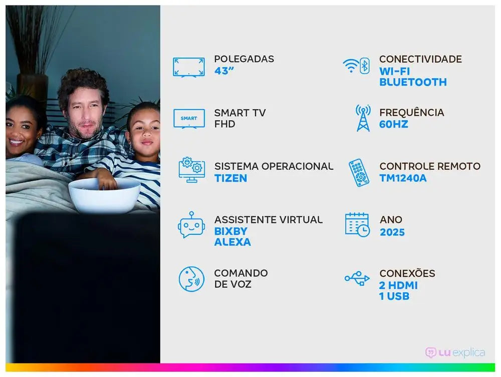 Smart Tv 43" Samsung Full Hd 43F6000F Tizen Hyper Real 2 HDMI