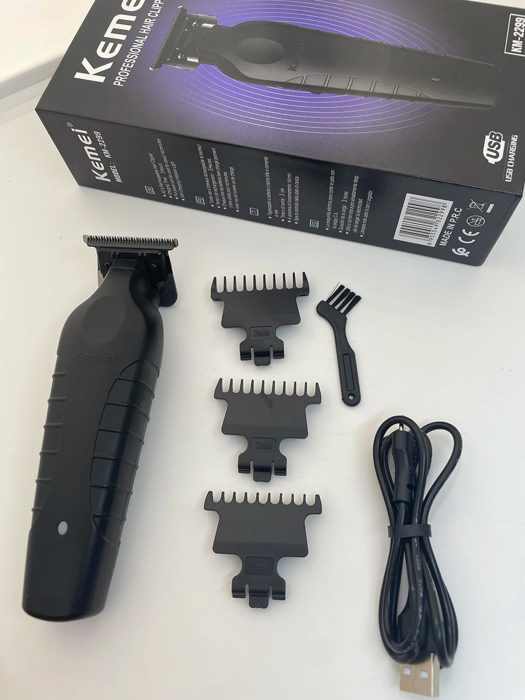 Kemei KM-2299 Professional Hair Clipper 1200mAh Electric Hair Clippers USB Rechargeable Hair Trimmers Hair Cutting Machine