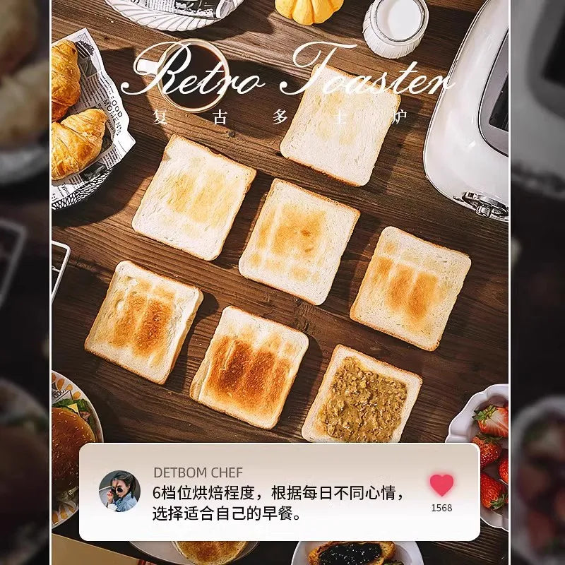 Small Appliances Household Multi-function Toaster Automatic Heating Bread Breakfast Machine Stainless Steel