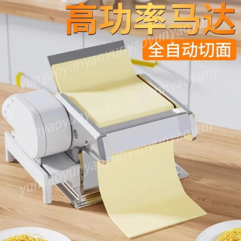 Small Pasta Maker, Manual Noodle Press Machine with Electric Motor, Dumpling Wrapper Maker for Home