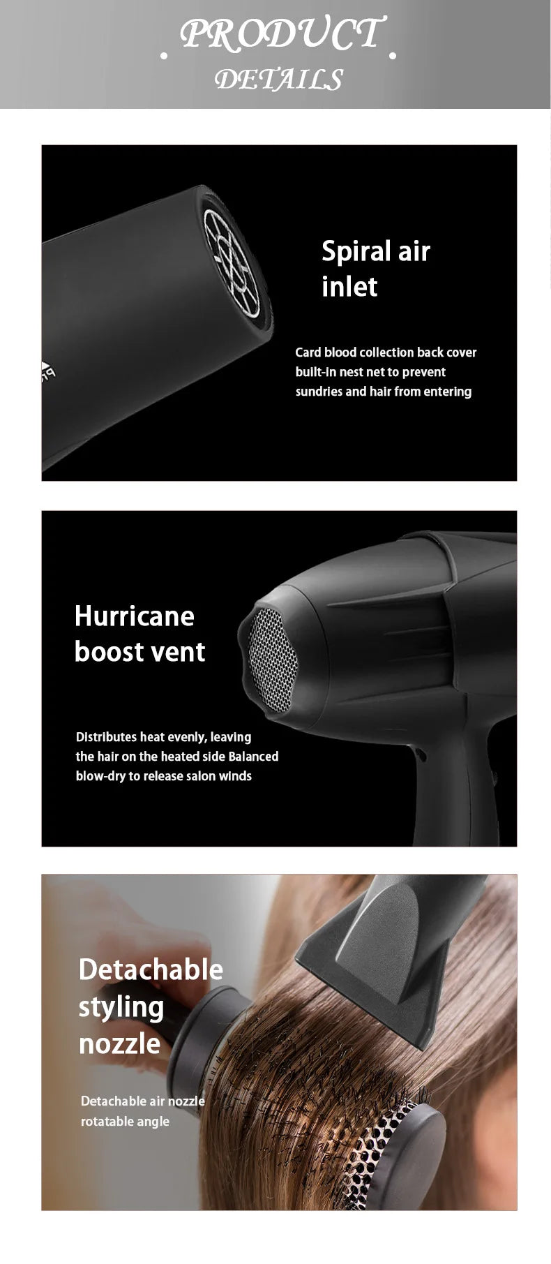 New X6 Hair Salon Professional Hair Dryer 2400W High Power Strong Wind Speed Drying Home Hairdryer Recommended Hairdryer
