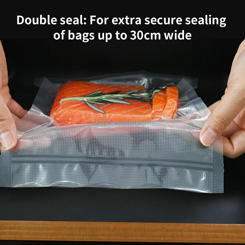 Professional Food Vacuum Packer 95KPa Automatic Sealer Double Seams Dry Moist Built-in Cutter Home Fresh Storage Appliances