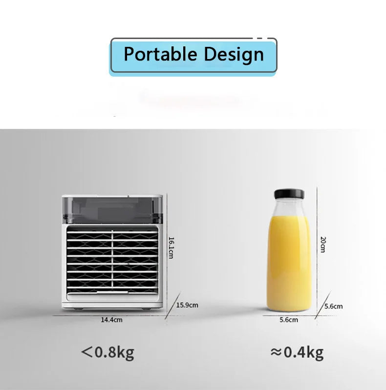 Newly Upgraded Portable Air Conditioner USB Refrigeration Fan with Ultraviolet Germicidal Lamp Desktop Car Air Cooler Hot Sale