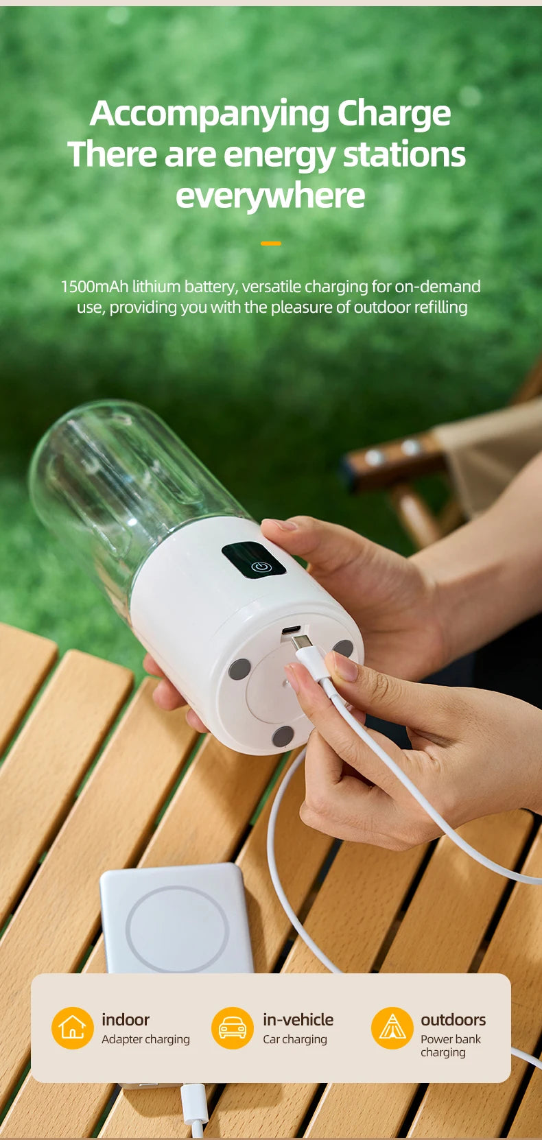 Portable Blender USB Mini Juicer Cup Electric Fruit Mixer Personal Smoothie Blender for Travel Home Outdoor Fresh Juice Making