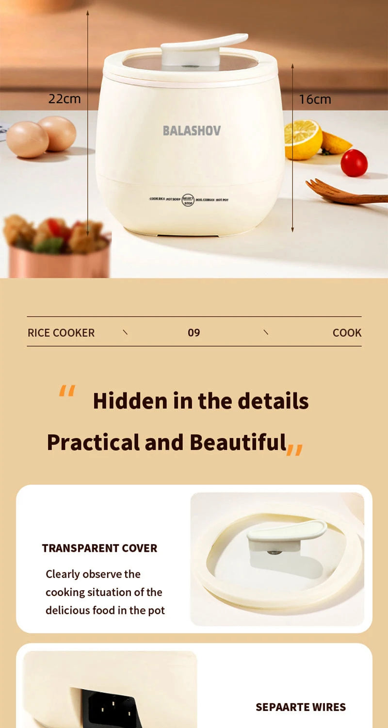 Mini Multi-function Smart Rice Cooker Small Non-Stick Cooker Ricecooker Household Multifunction Electric Cooking EU Plug