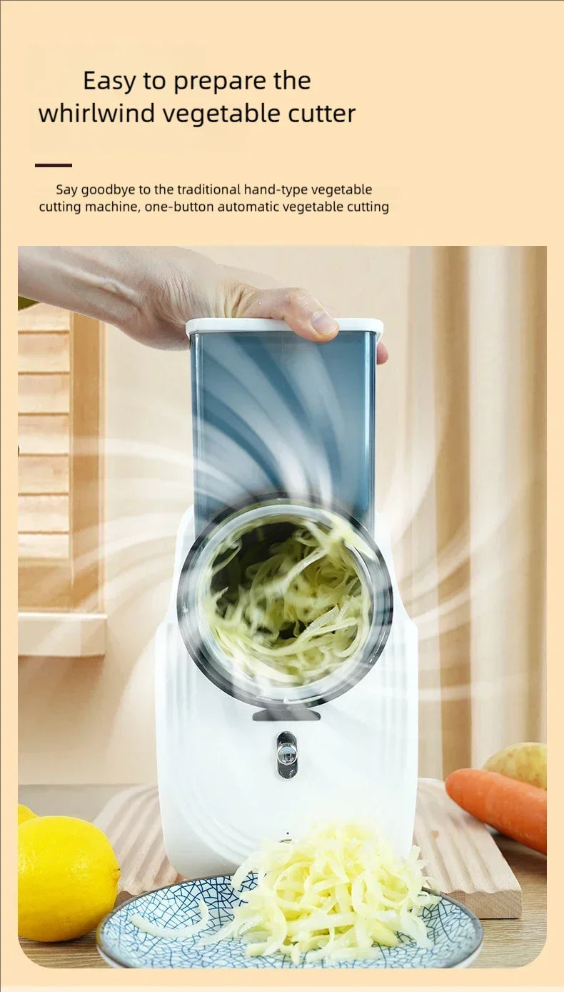 New Multi-function Vegetable Slicing Machine Household Kitchen Electric Vegetable Cutter Vegetable Slicer Shredder Automatic