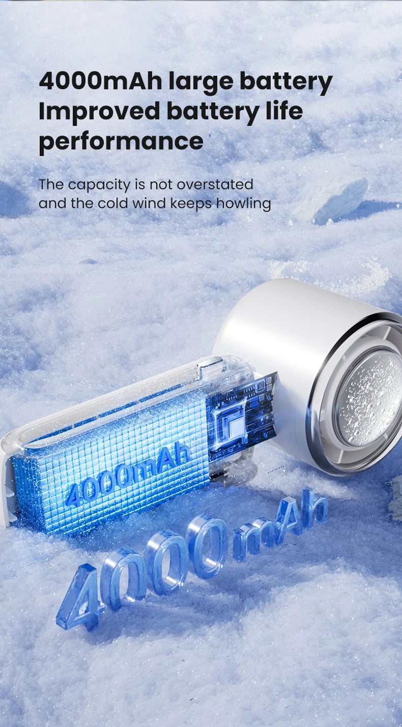 2025 New Ice Pack High-Speed Handheld Eletric Fan 100 Speed Adjustable Folding Mini Fan Portable Outdoor Hanging Neck Small Fan