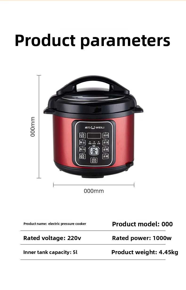 Large Capacity Automatic Electric Pressure Cooker Intelligent Multi-Function Home Use Rice Cooker Appointment Function