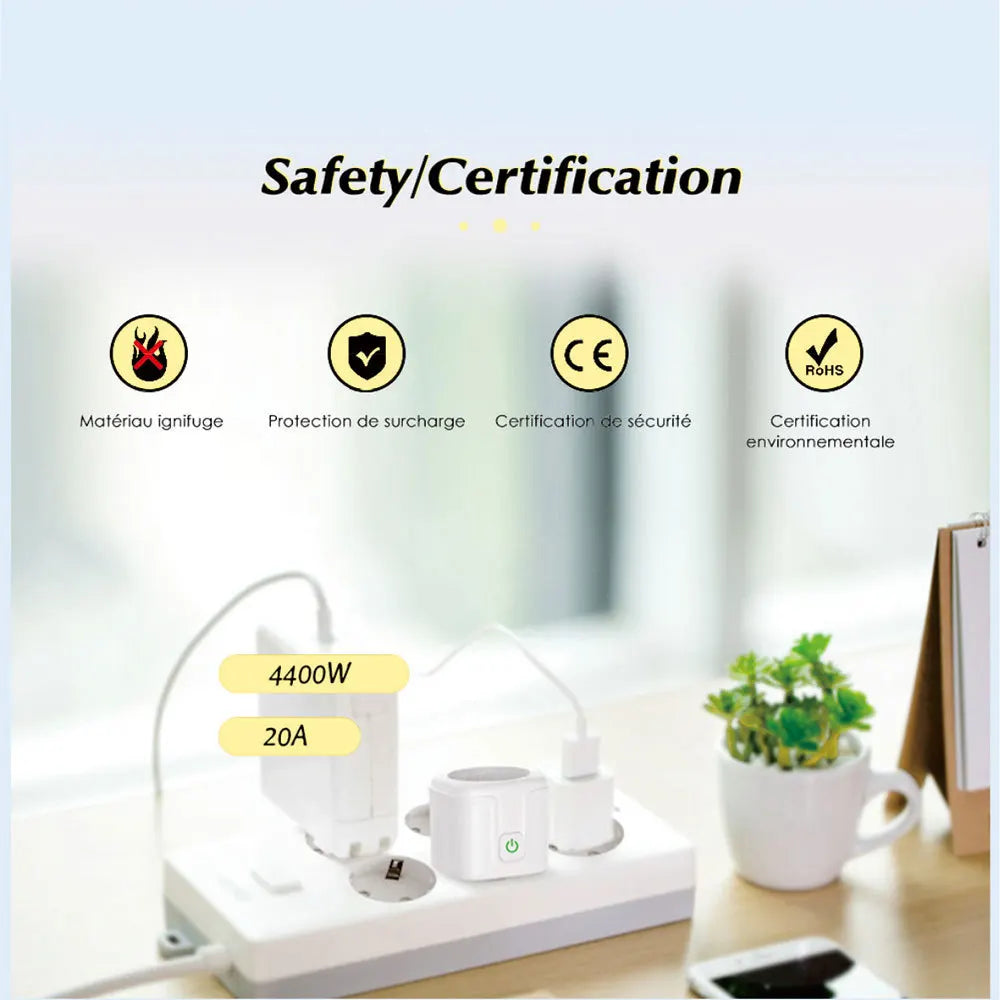 Smart Plug WiFi Socket EU 16A/20A Power Monitor Timing Function Tuya SmartLife APP Control Work with Alexa Google Home Alice