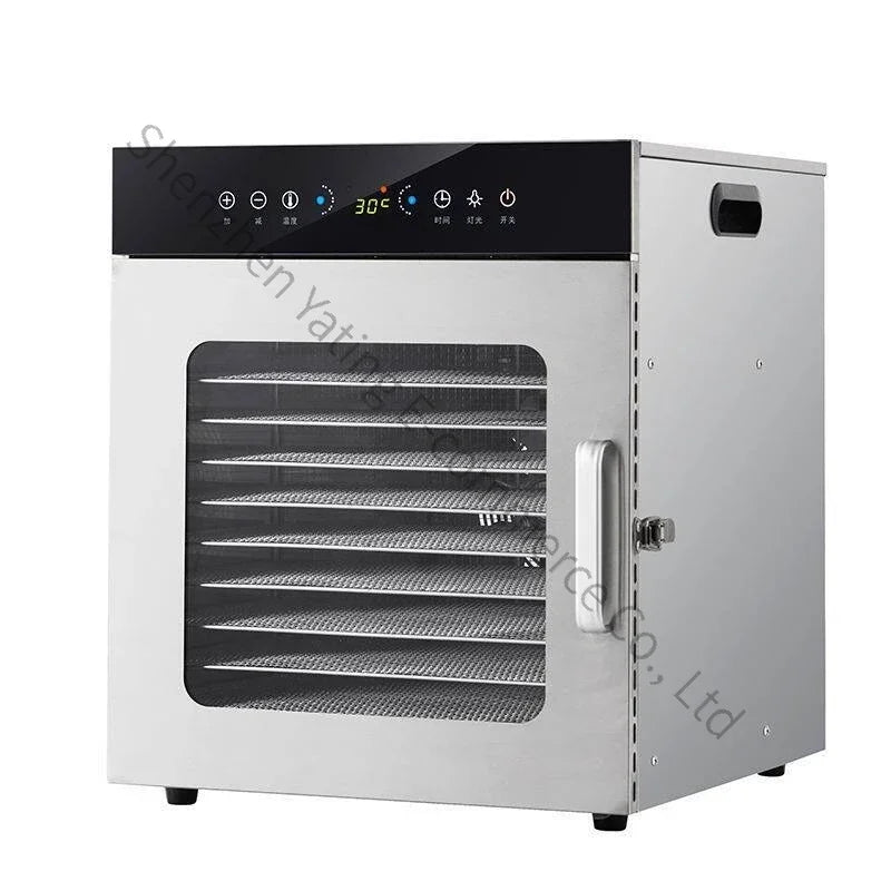 Compact household food dryer, 8-tray multifunctional smart fruit dryer, fruit and food dehydrator.