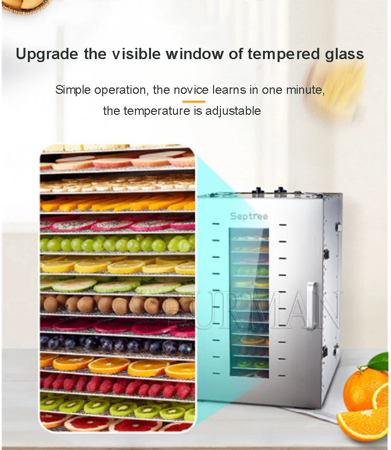 Large Household Food Fruit  Dryer High Capacity 16 Layers Dried Frame Low Noise