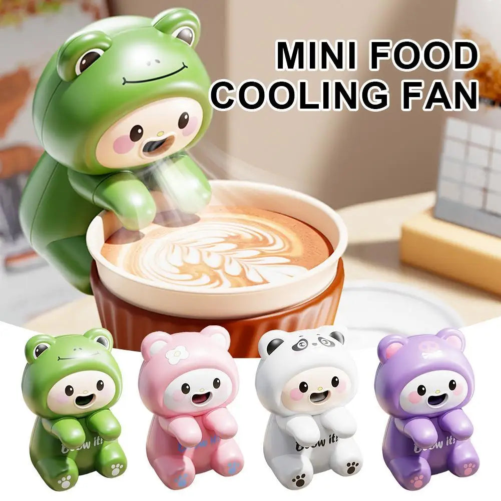 Mini Food Cooling Fan 3 Speeds USB Rechargeable Cute Animal Clip On Portable Soup Coffee Tea Cooler Kitchen Office Desk