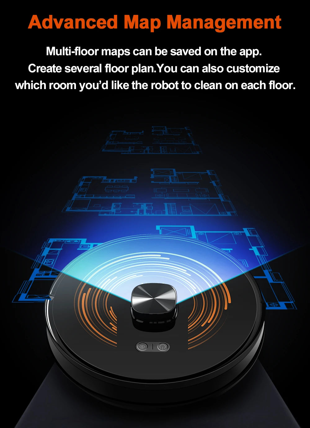 Robot Vacuum Cleaner ABIR X9,Laser Lidar,6500pa Suction,Multi-Floor Map,Dual UV Cleaing,APP Restricted Area,Smart Home Mop